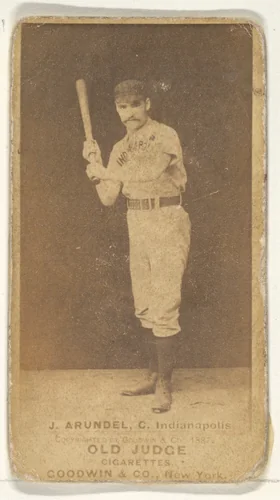 J. Arundel, Catcher, Indianapolis, from the Old Judge series (N172) for Old Judge Cigarettes by Goodwin & Company, photograph, 1887