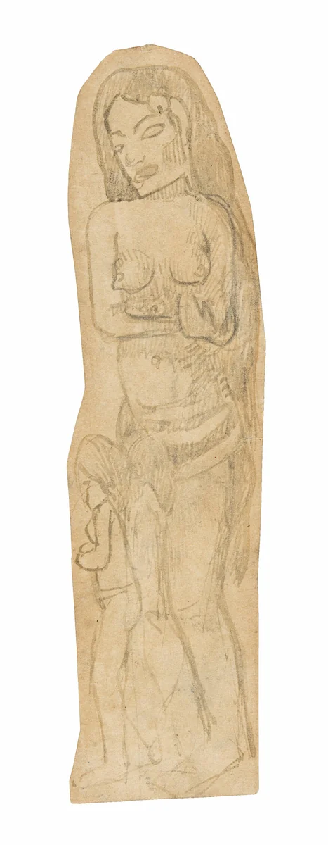 Sketch of Maori Woman and Child by Paul Gauguin, drawing, 1891-1893