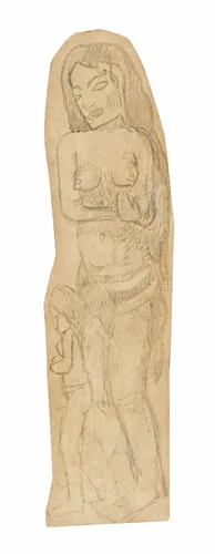 Sketch of Maori Woman and Child by Paul Gauguin, drawing, 1891-1893