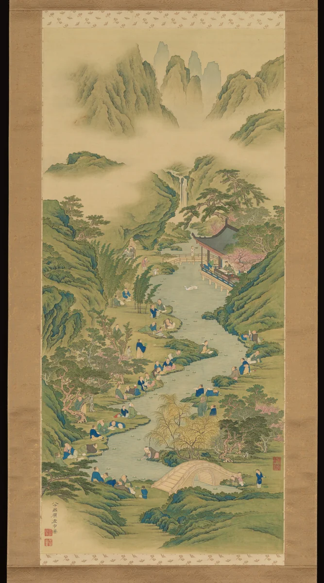 Orchid Pavilion by a Winding Stream by Hara Zaichū, painting, 1829