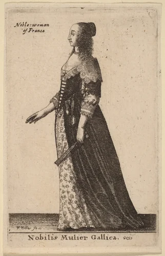 Nobilis Mulier Gallica by Wenceslaus Hollar, print, 1643