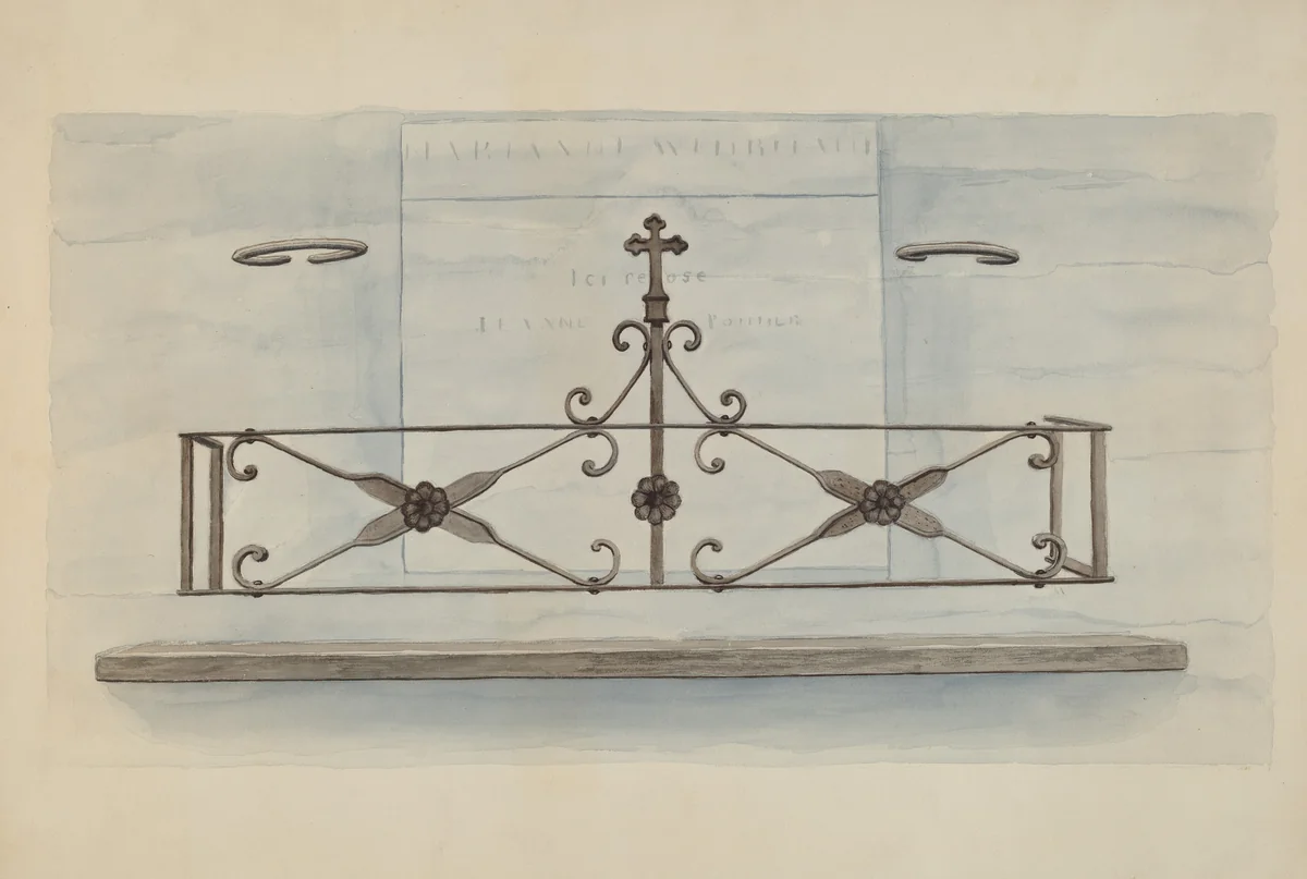 Iron Railing by Lucien Verbeke, index of american design, 1935-1942