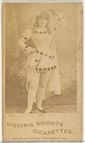 Card 448, Gracie Wilson, from the Actors and Actresses series (N45, Type 1) for Virginia Brights Cigarettes by Allen & Ginter, photograph, 1885-1891
