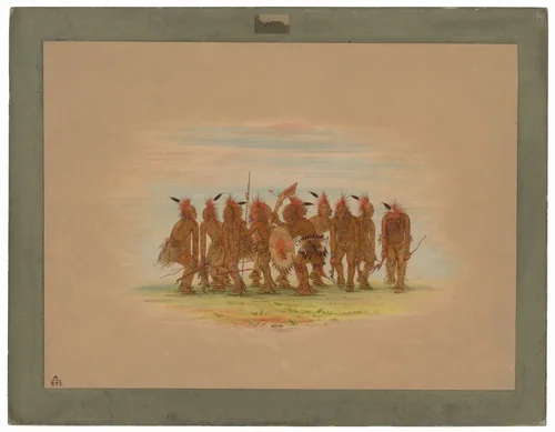Amusing Dance - Saukie by George Catlin, painting, 1861-1869
