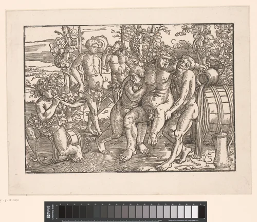 Dronken Silenus by anonymous, print, 1500-1599