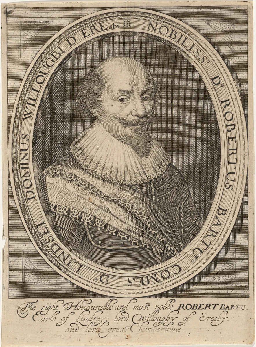 Robert Bertie, First Earl of Lindsey by Robert van Voerst; Georg Geldorp, print, 1597-1636