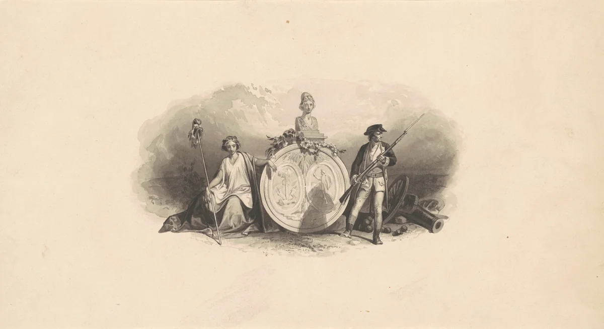 Design for an Emblem of the State of South Carolina by Christian Schussele, drawing, 1855-1865