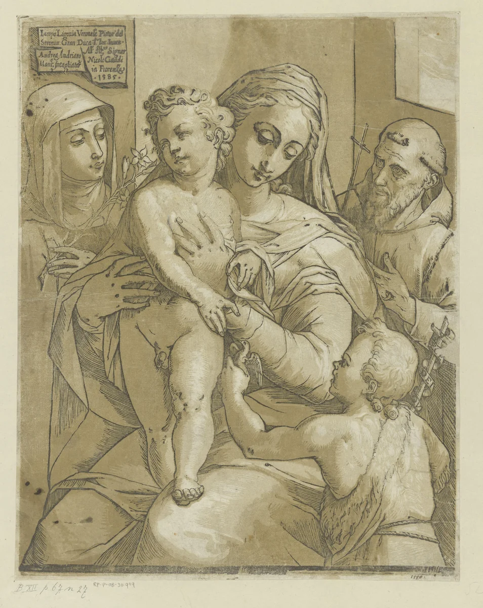 Maria met het Christuskind by Unknown, print, 1585