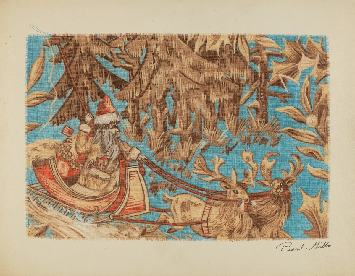 Santa Claus Tapestry by Pearl Gibbo, index of american design, 1939