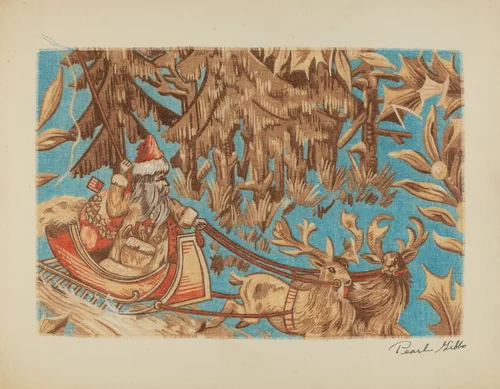 Santa Claus Tapestry by Pearl Gibbo, index of american design, 1939