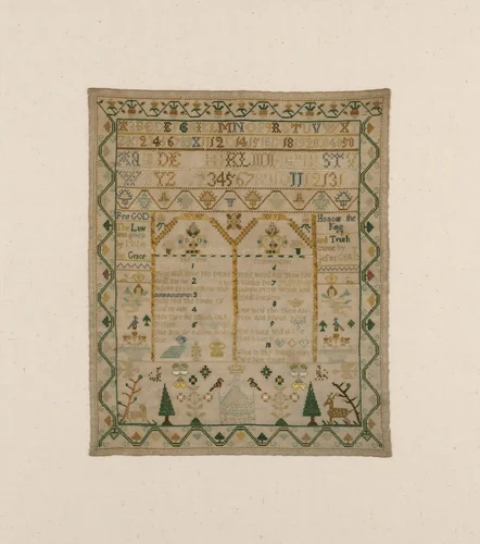 Sampler by England or United States, textile, 1775-1825