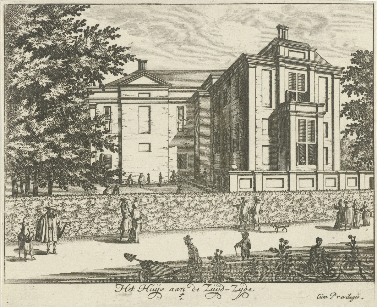 Zuidzijde van Paleis Soestdijk by Hendrik de Leth, print, 1725-1747
