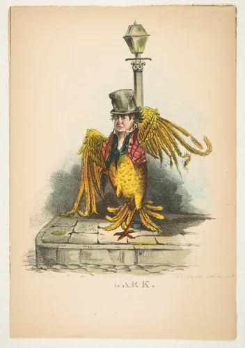 Lark, from "The Comic Natural History of the Human Race" by Henry Louis Stephens, print, 1851
