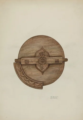 Baptismal Font, Cover by Ruth Buker, index of american design, 1939