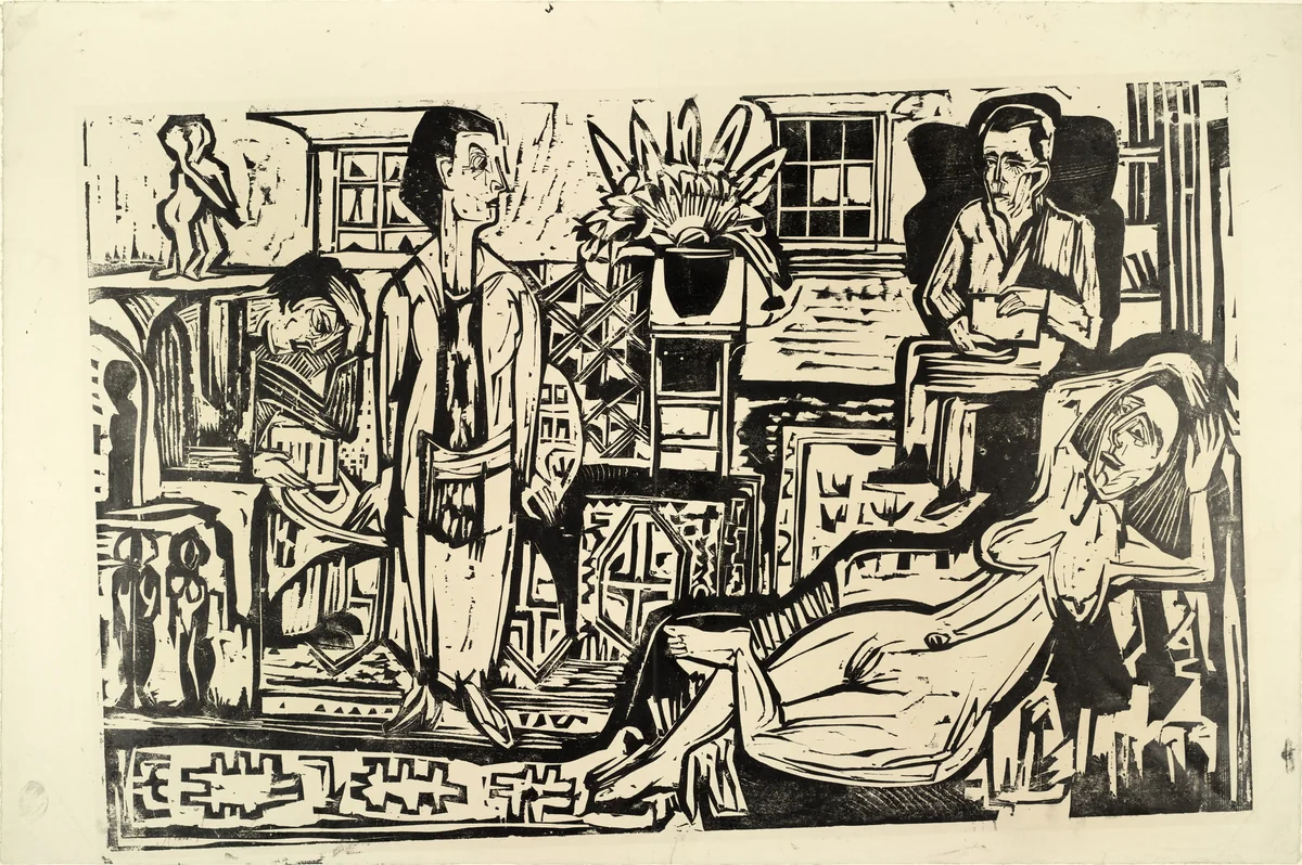 Modern Bohemia (Bohème Moderne) by Ernst Ludwig Kirchner, print, 1924