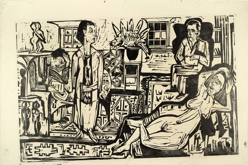Modern Bohemia (Bohème Moderne) by Ernst Ludwig Kirchner, print, 1924