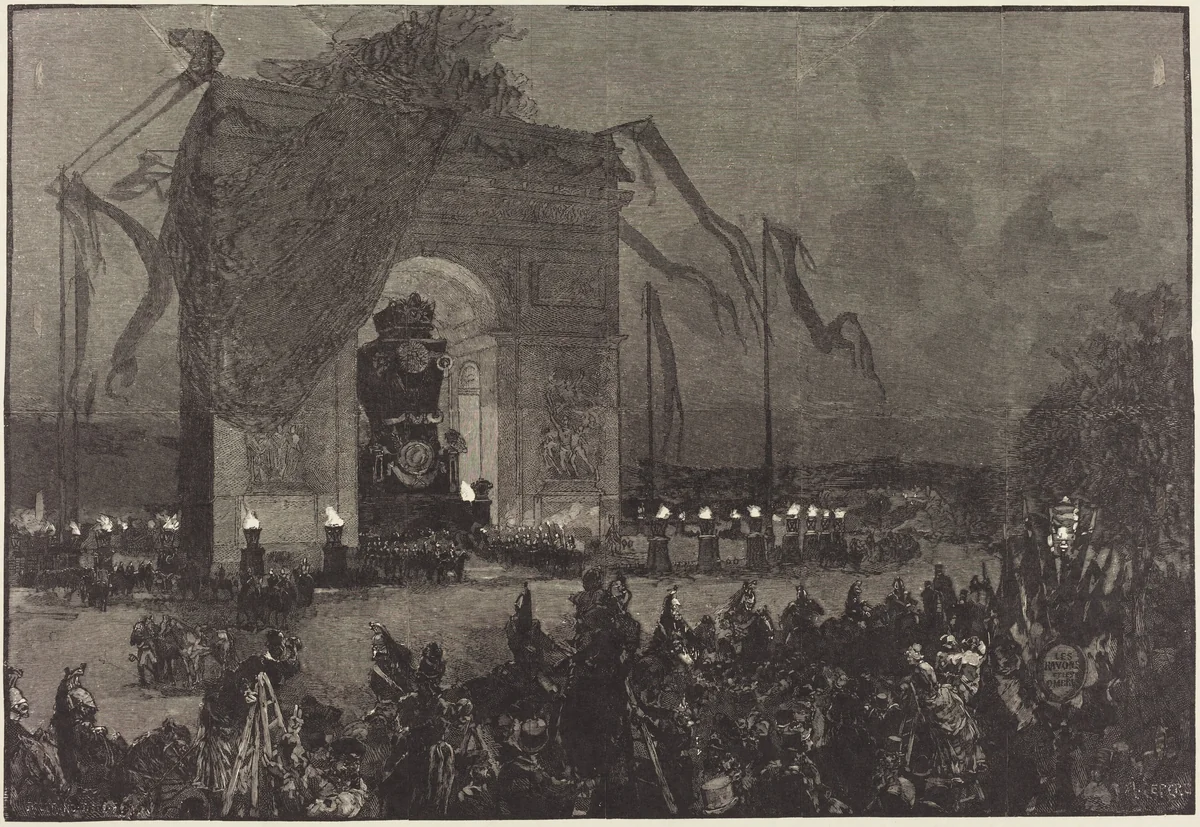 Funérailles de Victor Hugo. La Veillée by Auguste Lepère; Henri Louis Scott, portfolio, 1885