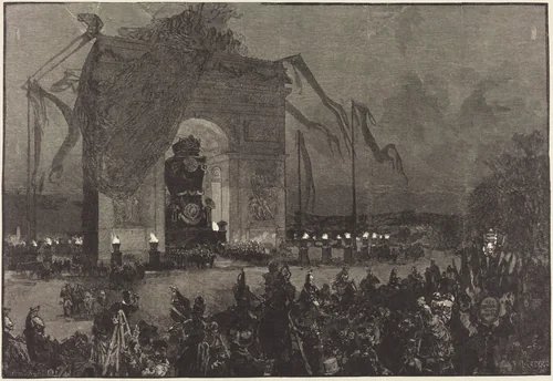 Funérailles de Victor Hugo. La Veillée by Auguste Lepère; Henri Louis Scott, portfolio, 1885