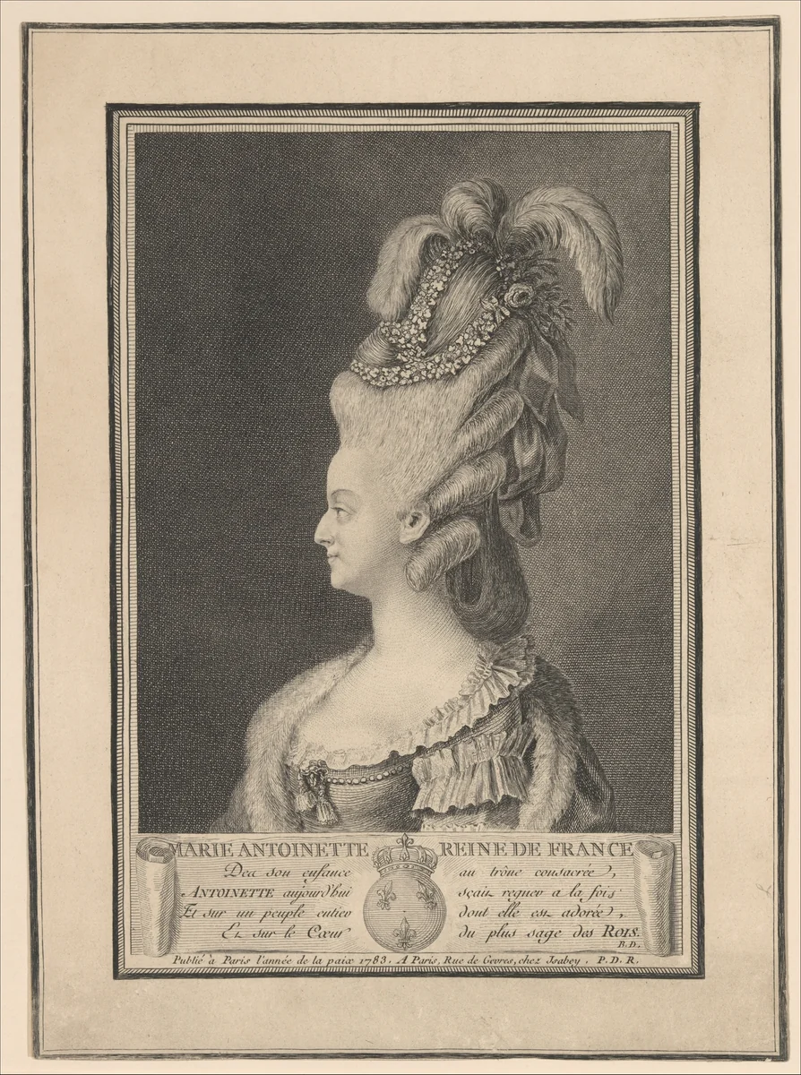 Marie Antoinette, Queen of France by Jean Baptiste Isabey, print, 1783