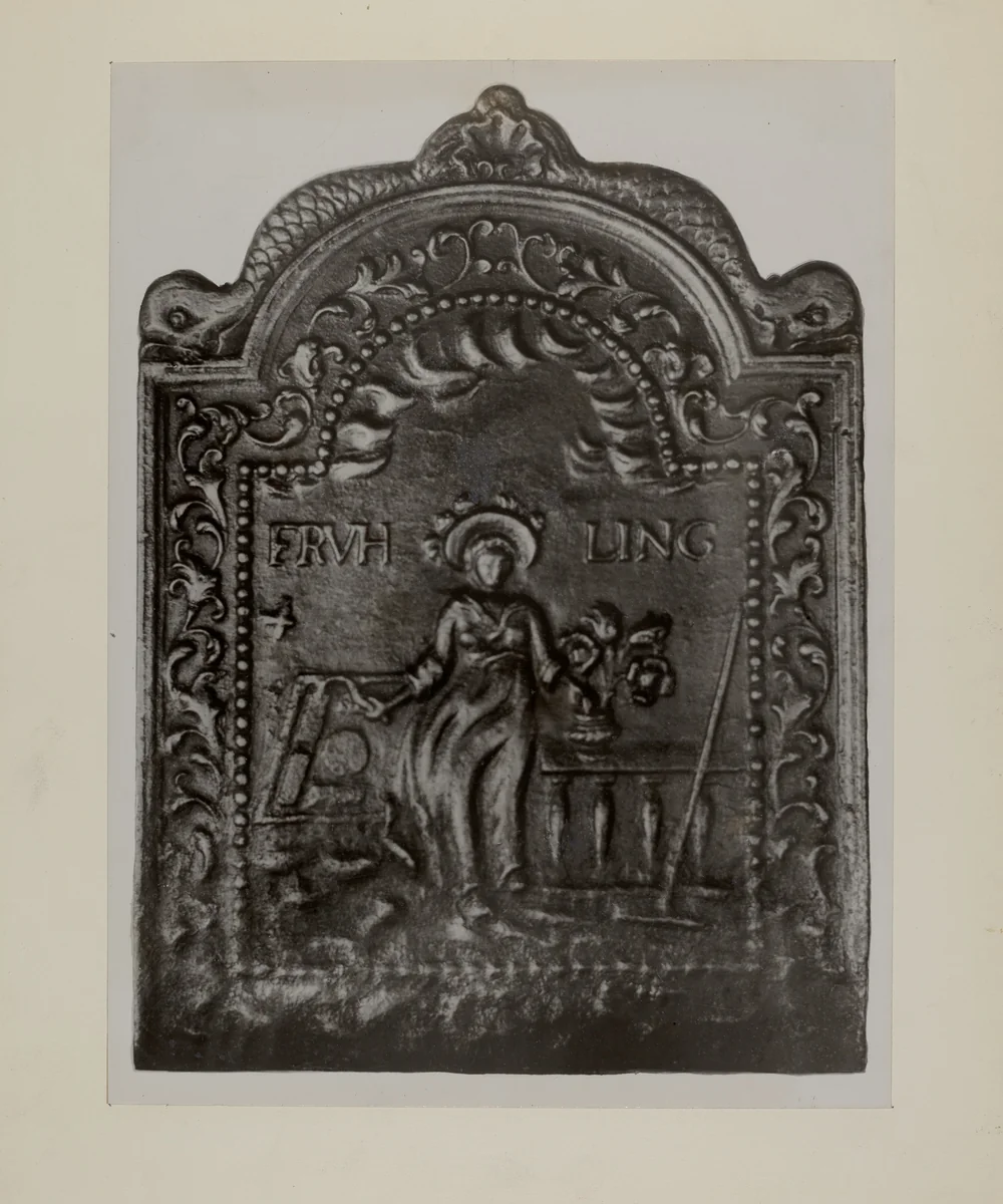 Pa. German Fireback by Charles Von Urban, index of american design, 1942