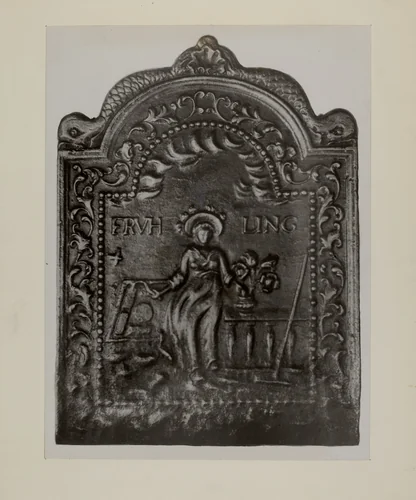 Pa. German Fireback by Charles Von Urban, index of american design, 1942