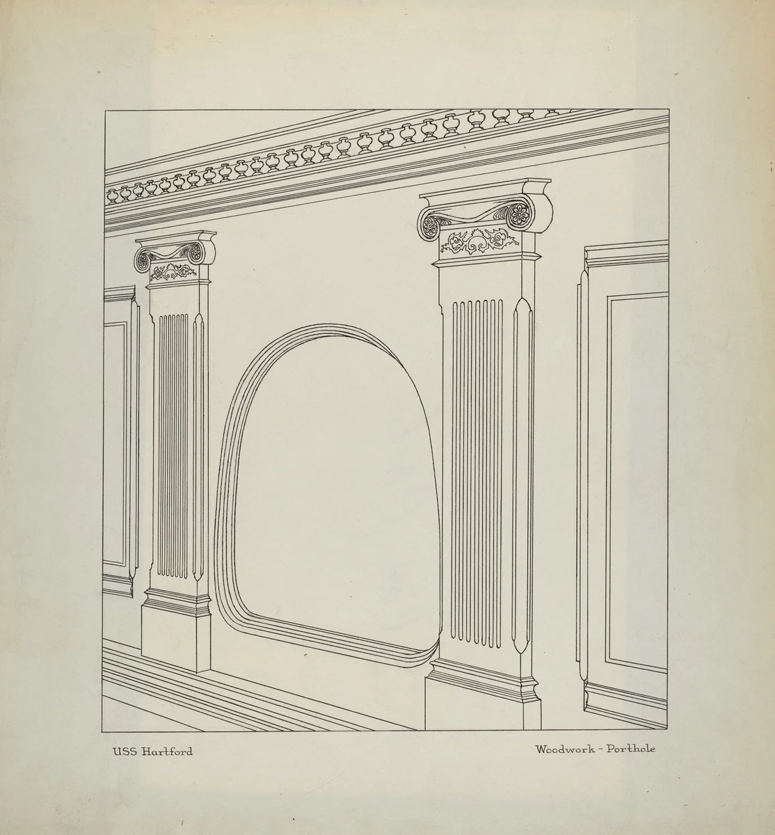 Porthole and Woodwork Detail by Margaret Gordon, index of american design, 1939