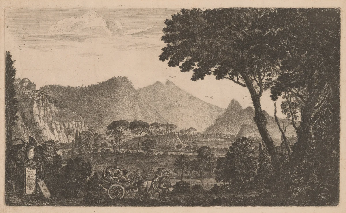 Horace's Sabine Villa by Peter Stephens, print, 1762