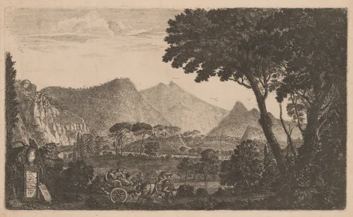 Horace's Sabine Villa by Peter Stephens, print, 1762