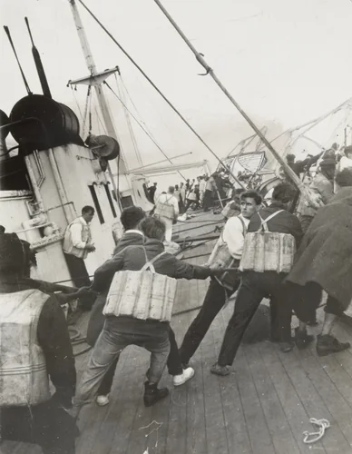"Just Before the Waves Closed Over the Vestris". (life boat) by Fred Hansen, photograph, 1928
