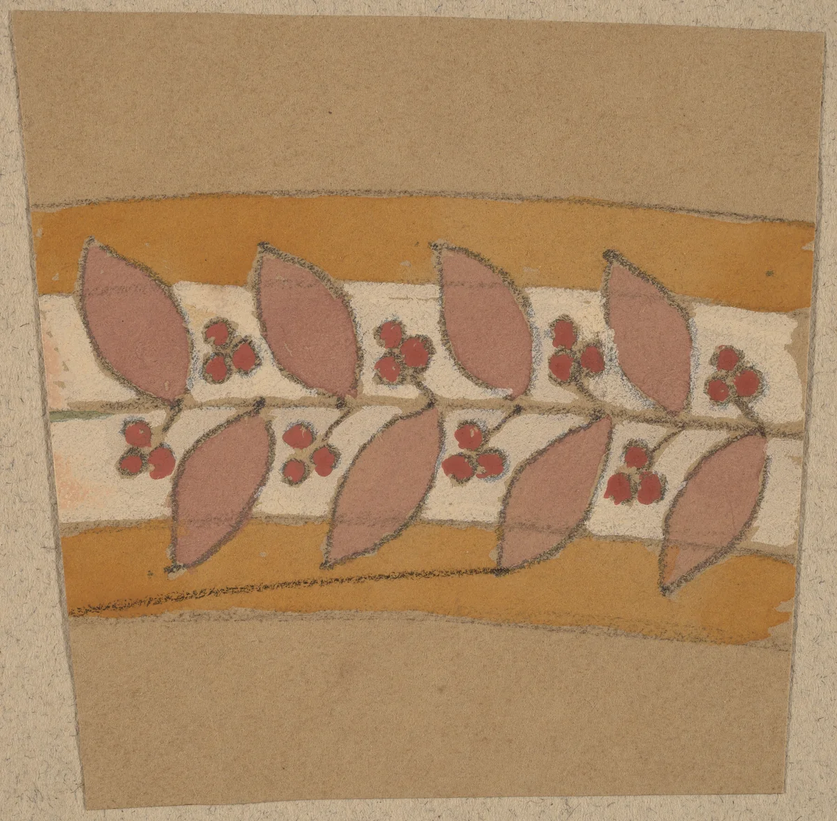 Study for a Border Design by Charles Sprague Pearce, drawing, 1890-1897