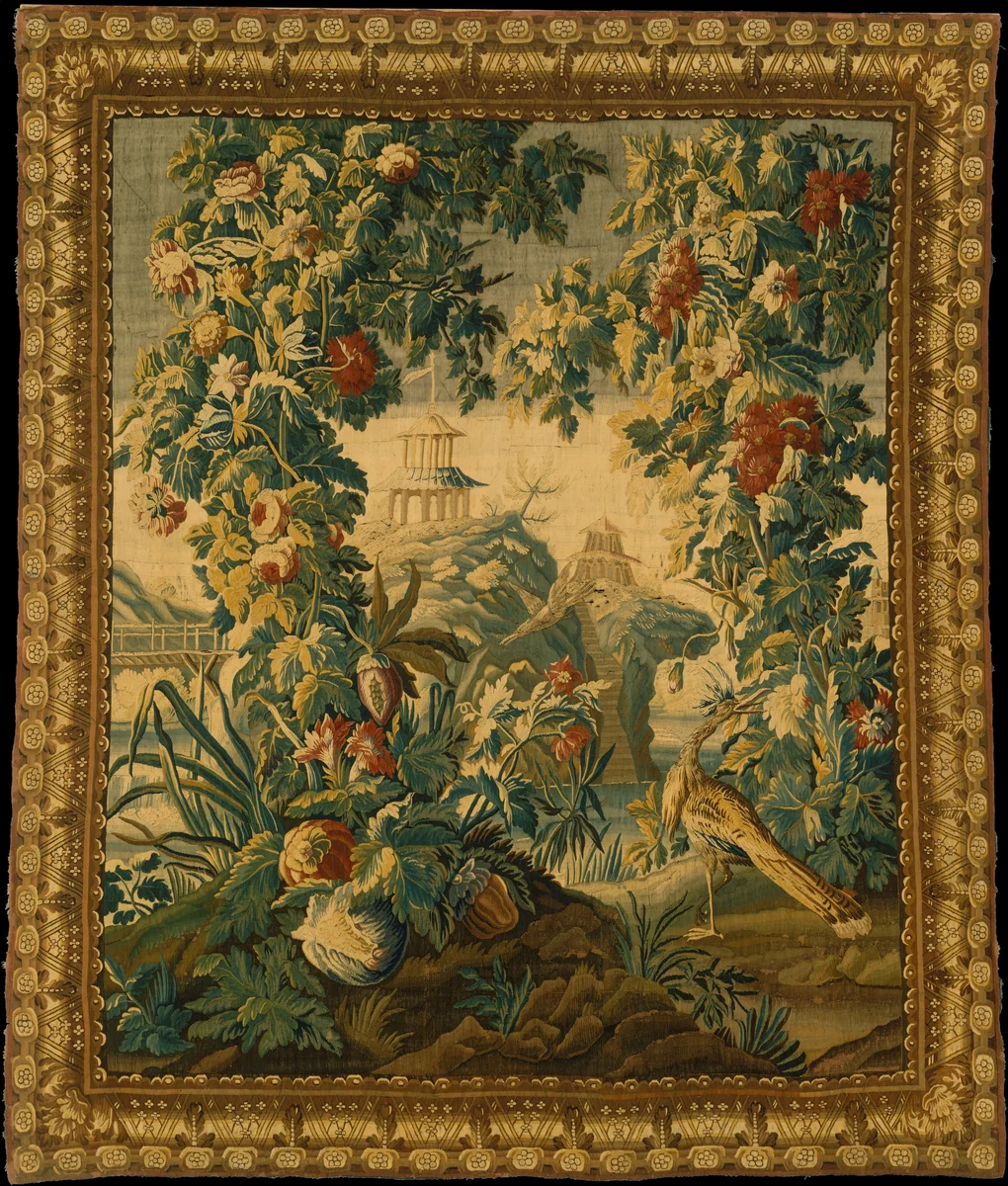Fantastic Landscape by Aubusson, textile, 1720-1730