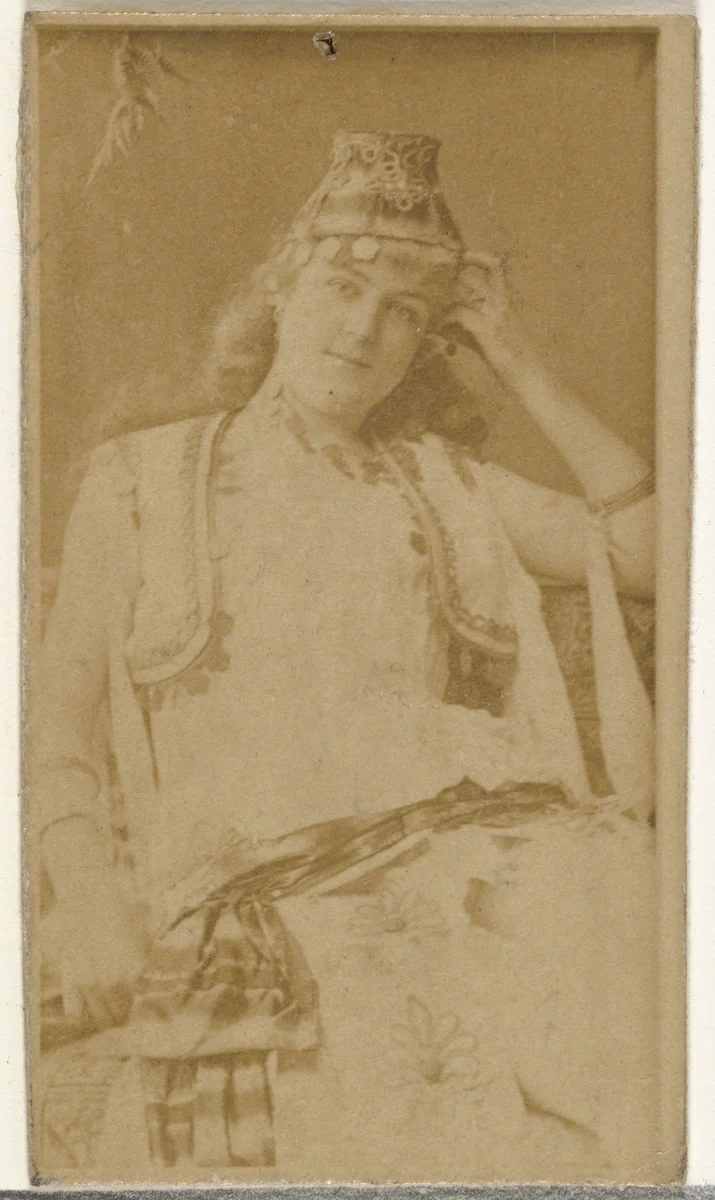 [Actress wearing exotic costume], from the Actors and Actresses series (N145-8) issued by Duke Sons & Co. to promote Duke Cigarettes by W. Duke, Sons & Co., photograph, 1890-1895