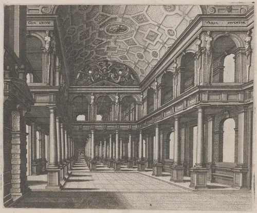 View into a Hall with Tuscan Columns by Lucas van Doetechum
Johannes van Doetechum the Elder
Hans Vredeman de Vries
Hieronymus Cock, portfolio, 1560