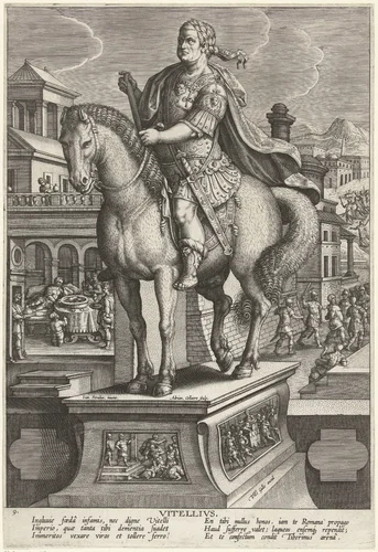 Keizer Vitellius te paard by Unknown, print, 1587-1589