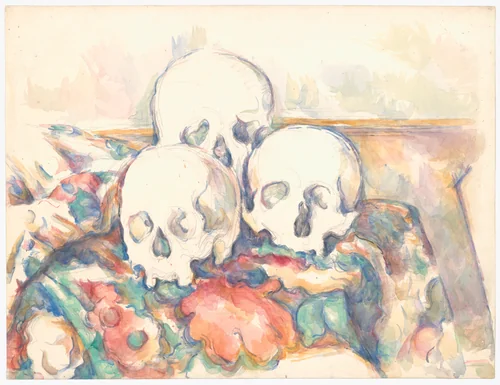 The Three Skulls by Paul Cézanne, painting, 1902-1906