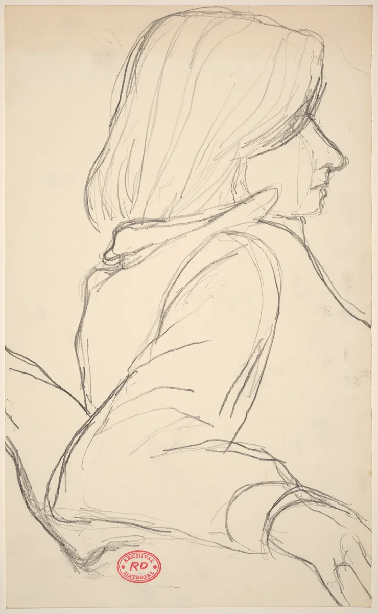 Untitled [study of a woman facing right] by Richard Diebenkorn, drawing, 1955-1967