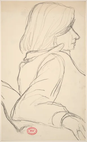 Untitled [study of a woman facing right] by Richard Diebenkorn, drawing, 1955-1967