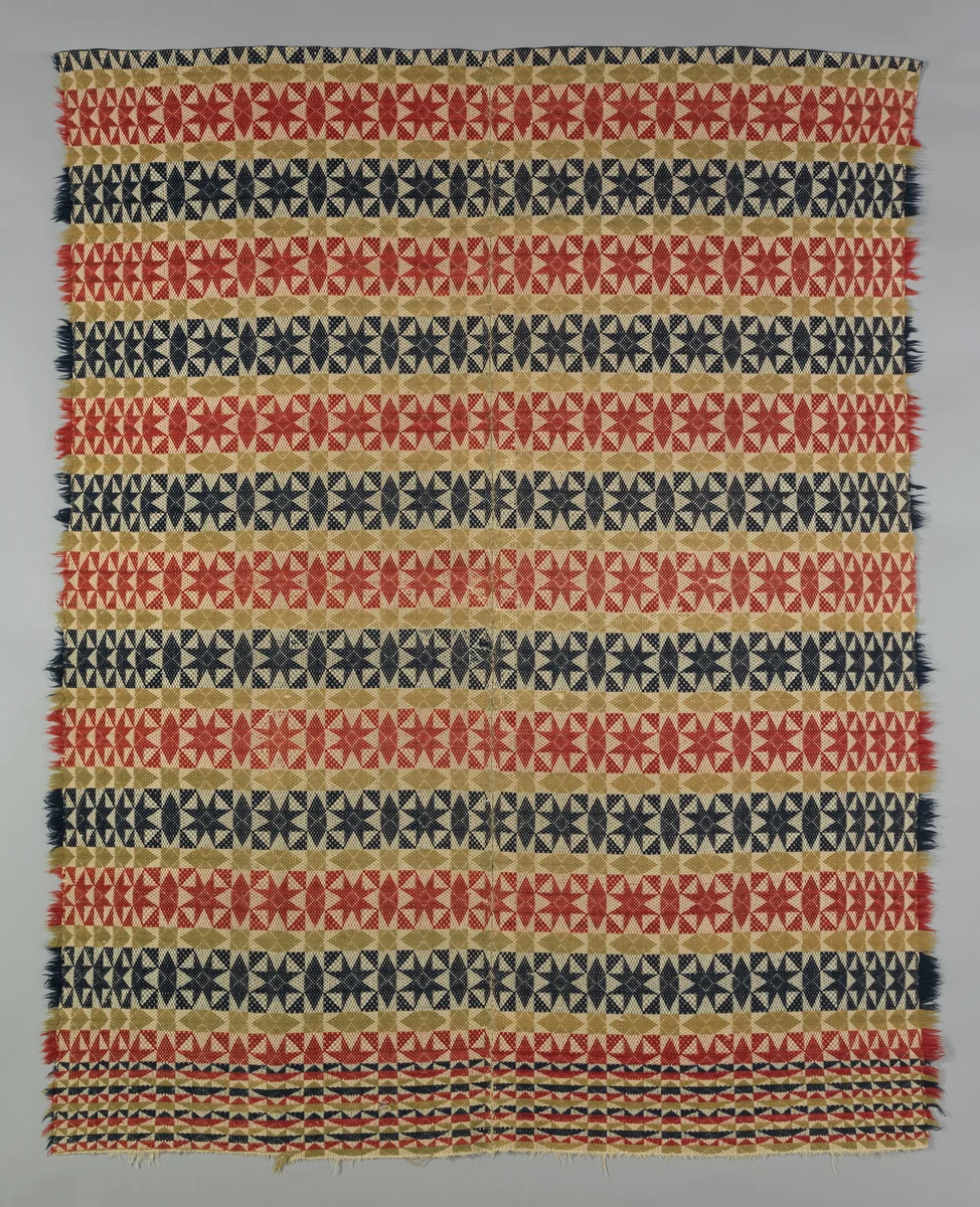 Coverlet by anonymous, textile, 1820-1840