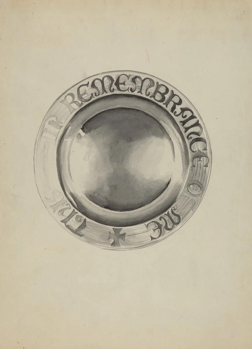 Silver Communion Plate by Lena Nastasi, index of american design, 1936