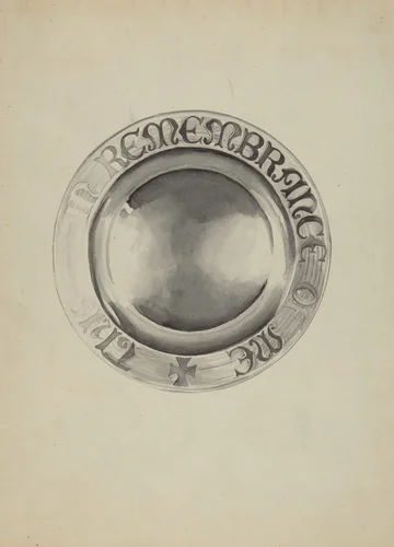 Silver Communion Plate by Lena Nastasi, index of american design, 1936