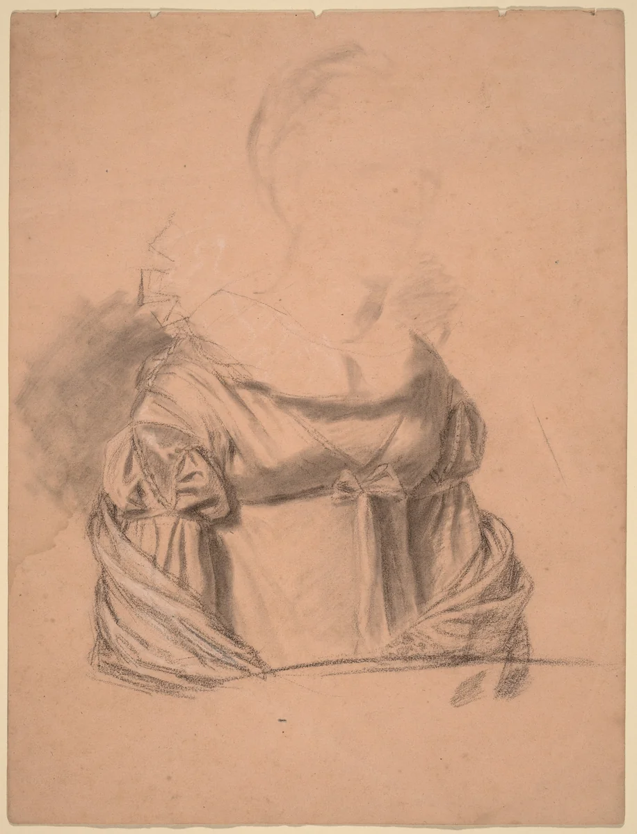 Study of a Woman's Dress by John Vanderlyn, drawing, 1820