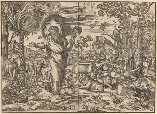 The Creation of the Animals by Raphael, print, 1545-1555