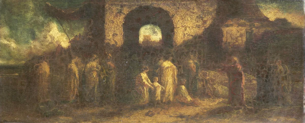 Christus zegent de kinderen by Adolphe Joseph Thomas Monticelli, painting, 1870-1886