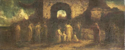 Christus zegent de kinderen by Adolphe Joseph Thomas Monticelli, painting, 1870-1886