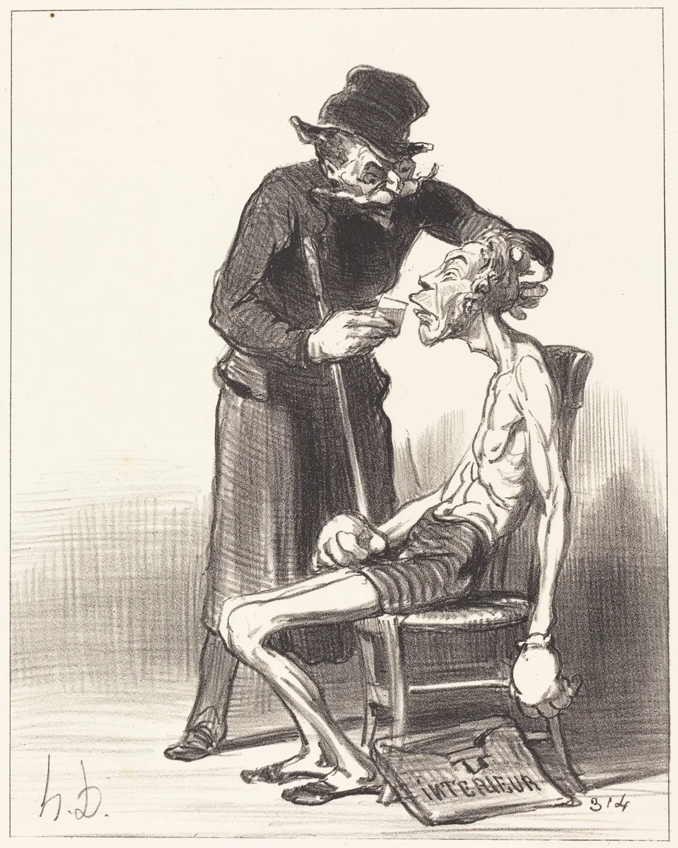 Un Lutteur malheureux by Honoré Daumier, print, 1851