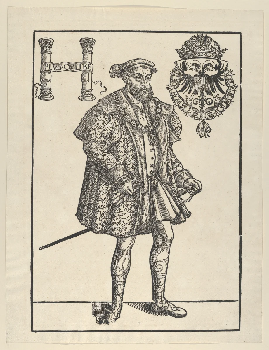 Copy of Emperor Charles V by Lucas Cranach the Younger, print, 1472-1553