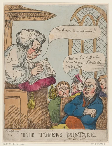 The Toper's Mistake by Thomas Rowlandson, print, 1801