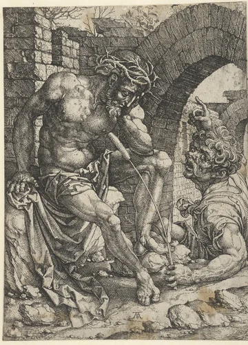 Christus op de koude steen by Jan Gossart, print, 1488-1535