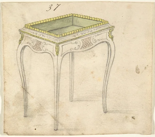 Design for a Small Hollow-topped Table by anonymous, drawing, 1800-1900