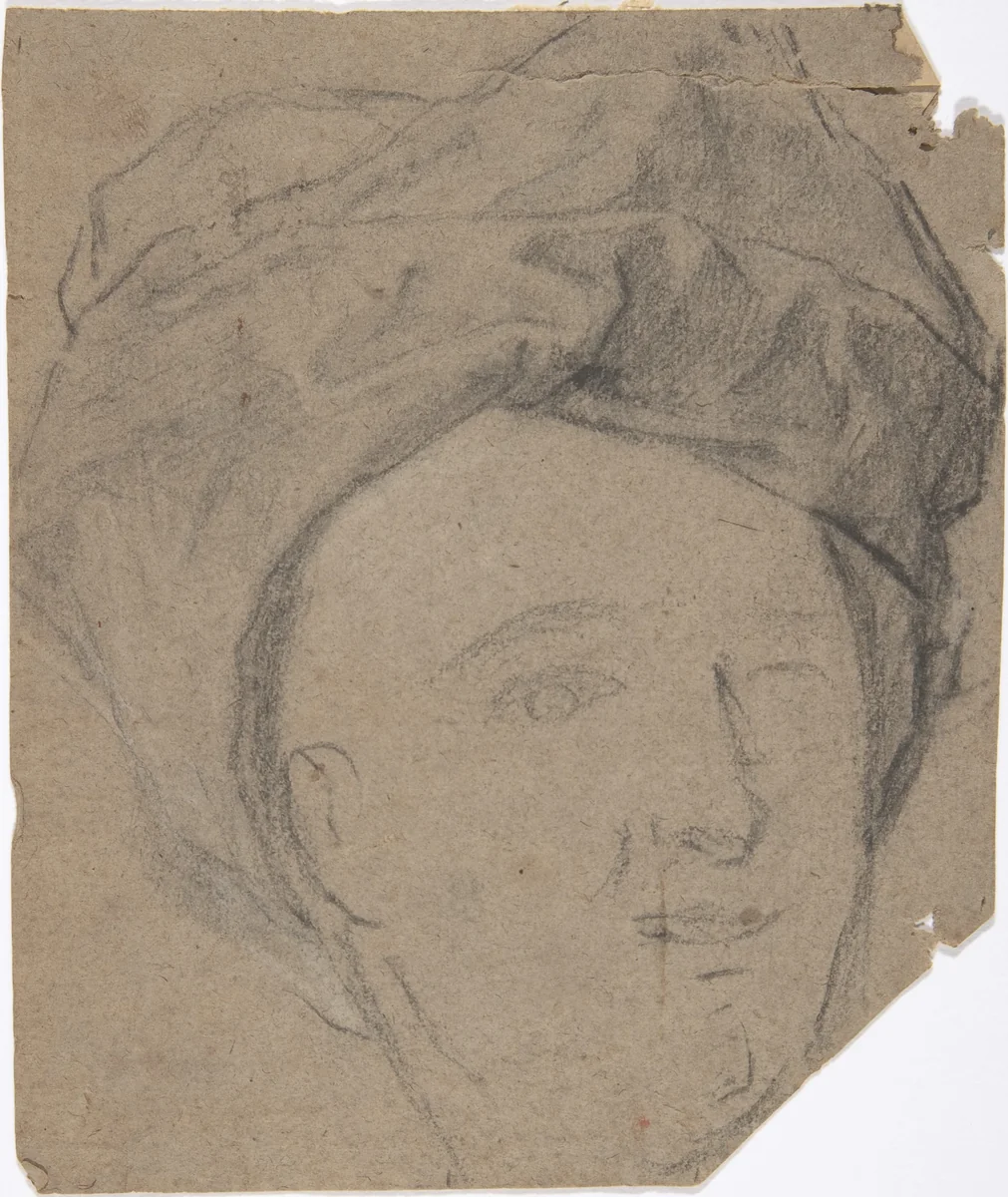 Sketch of Man in Turban by anonymous, drawing, 1700-1799